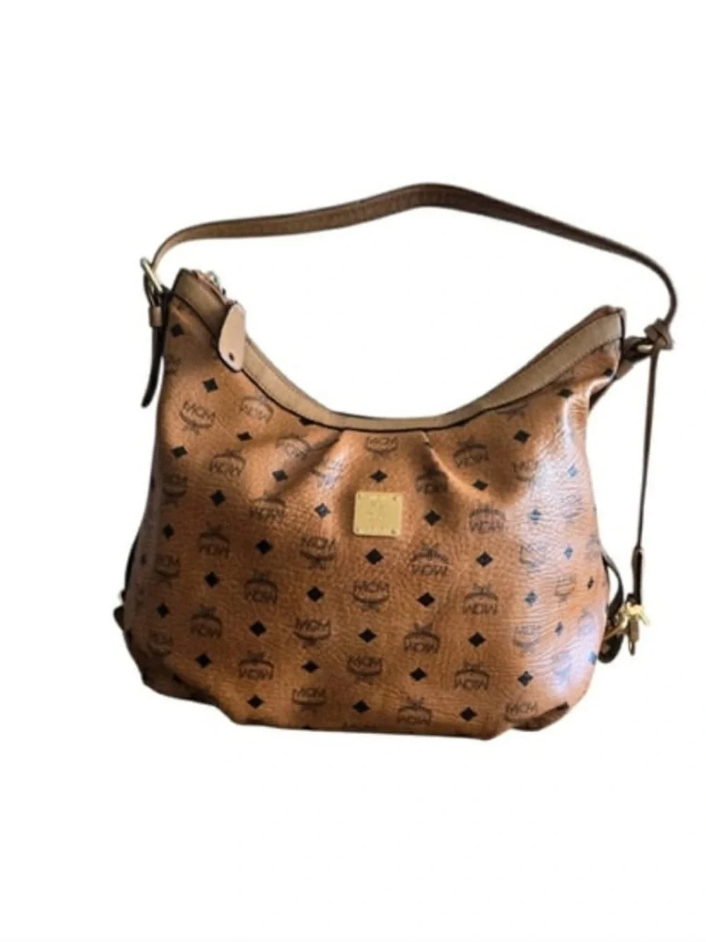 MCM Tan Monogram Shoulder Bag - Picture 7 of 13